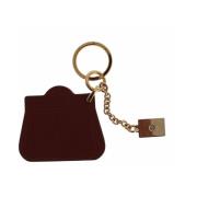 Italiaanse luxe leren sleutelhanger met gouden details Dolce & Gabbana...