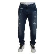 Elegante Blauwe Skinny Jeans Dolce & Gabbana , Blue , Heren