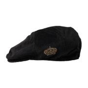 Zwarte Katoenen Newsboy Cap Dolce & Gabbana , Black , Heren