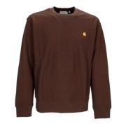 Script Sweat Crewneck Sweatshirt Carhartt Wip , Brown , Heren