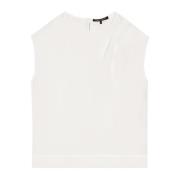 Flowing Techno-Zijden Top met Cut-Out Detail Luisa Cerano , White , Da...