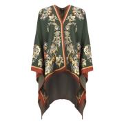 Groene Bloemen Poncho Jas Etro , Multicolor , Dames