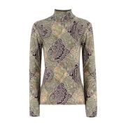 Paisley Print Slimming Jersey Top Etro , Multicolor , Dames