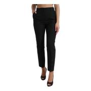 Zwarte High Waist Tapered Broek Dolce & Gabbana , Black , Dames