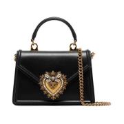 Zwarte Devotion Mini Leren Tote Dolce & Gabbana , Black , Dames