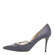 Pre-owned Satin heels Manolo Blahnik Pre-owned , Gray , Dames