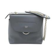 Pre-owned Leather shoulder-bags Fendi Vintage , Gray , Dames