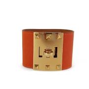 Pre-owned Leather bracelets Hermès Vintage , Orange , Dames