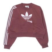 Korte Mouw Crew Neck Sweatshirt Maroon Adidas , Brown , Dames