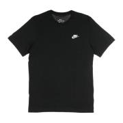 Club Tee Zwart/Wit Korte Mouw T-shirt Nike , Black , Heren