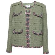 Pre-owned Fabric outerwear Chanel Vintage , Green , Dames