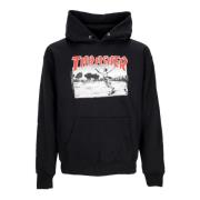 Zwarte hoodie met verstelbare capuchon en voorzak Thrasher , Black , H...