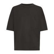 Espresso Bruin Katoenen Crew Neck T-shirt Lemaire , Brown , Heren