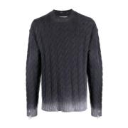 Kabelgebreide Pullover Sweater Laneus , Gray , Heren