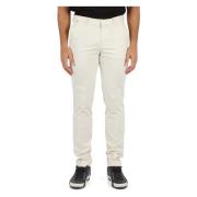 Slim Fit Broek met Knoopsluiting Boss , White , Heren