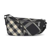 Zwarte Messenger Tas met Ruiter Ontwerp Burberry , Black , Dames