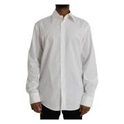 Wit Katoenen Slim Fit Gold Shirt Dolce & Gabbana , White , Heren