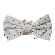 Polka Dot Polyester Vlinderdas Dolce & Gabbana , White , Heren