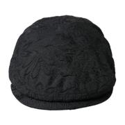 Zwarte Bloemen Brokaat Newsboy Cap Dolce & Gabbana , Black , Heren