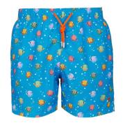 Lichtblauwe Visprint Zwemshorts Gallo , Multicolor , Heren