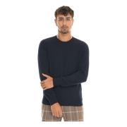 Wol Kasjmier Viscose Pullover Gran Sasso , Blue , Heren