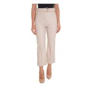 Faux Leren Bell Bottom Broek Liu Jo , Beige , Dames