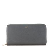 Pre-owned Leather wallets Celine Vintage , Gray , Dames