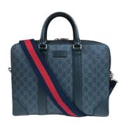 Pre-owned Canvas gucci-bags Gucci Vintage , Blue , Dames