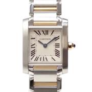 Pre-owned Stainless Steel watches Cartier Vintage , White , Dames