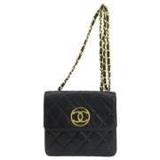 Pre-owned Leather chanel-bags Chanel Vintage , Black , Dames