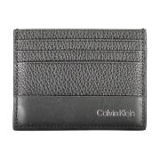 Zwarte leren portemonnee met kaarthouder Calvin Klein , Black , Unisex