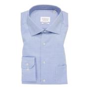 Lichtblauwe Textured Shirt Modern Fit Eterna , Blue , Heren