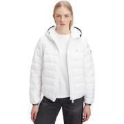 Gewatteerde Tape Hoodie Jas Tommy Hilfiger , White , Dames