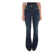 High Waisted Slim-Fit Bell-Bottom Jeans Liu Jo , Blue , Dames