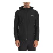 Hoodie met rits van high-tech stof Boss , Black , Heren