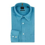 Casual Blauw Linnen Overhemd Hugo Boss , Blue , Heren