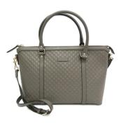 Pre-owned Leather gucci-bags Gucci Vintage , Gray , Dames