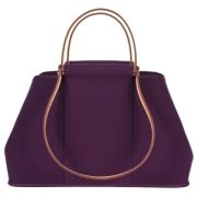 Pre-owned Leather hermes-bags Hermès Vintage , Purple , Dames