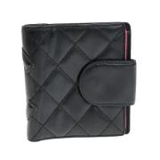 Pre-owned Leather wallets Chanel Vintage , Black , Dames