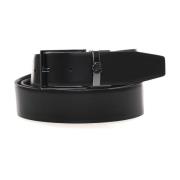 Omkeerbare Dubbele Gesp Saffiano Leren Riem Boss , Black , Heren