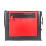 Pre-owned Leather clutches Christian Louboutin Pre-owned , Red , Dames