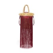 Raffia Emmer Tas met Franjes La DoubleJ , Purple , Dames