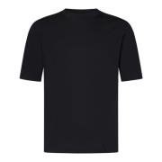 Zwart Geribbelde Crewneck T-shirts en Polos Malo , Black , Heren