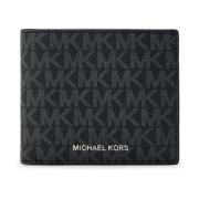 Stijlvol Leren Portemonnee Michael Kors , Black , Heren