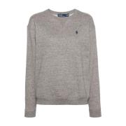 Grijze Jersey Crew Neck Sweater Polo Ralph Lauren , Gray , Dames