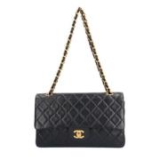 Pre-owned Leather shoulder-bags Chanel Vintage , Blue , Dames