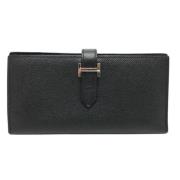 Pre-owned Leather wallets Hermès Vintage , Black , Dames