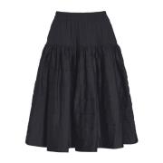 Gewatteerde Zwarte Rok Elegante Stijl Bitte Kai Rand , Black , Dames