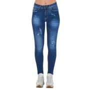 Chique Gewassen Denim Jeans Frankie Morello , Blue , Dames