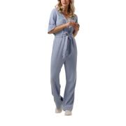 Blauw Linnen Lange Jumpsuit Selected Femme , Blue , Dames